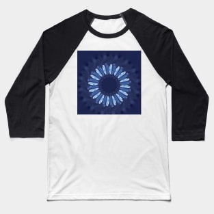 BEYOND fractal pattern and circular 3D design in shades of BLUE Baseball T-Shirt